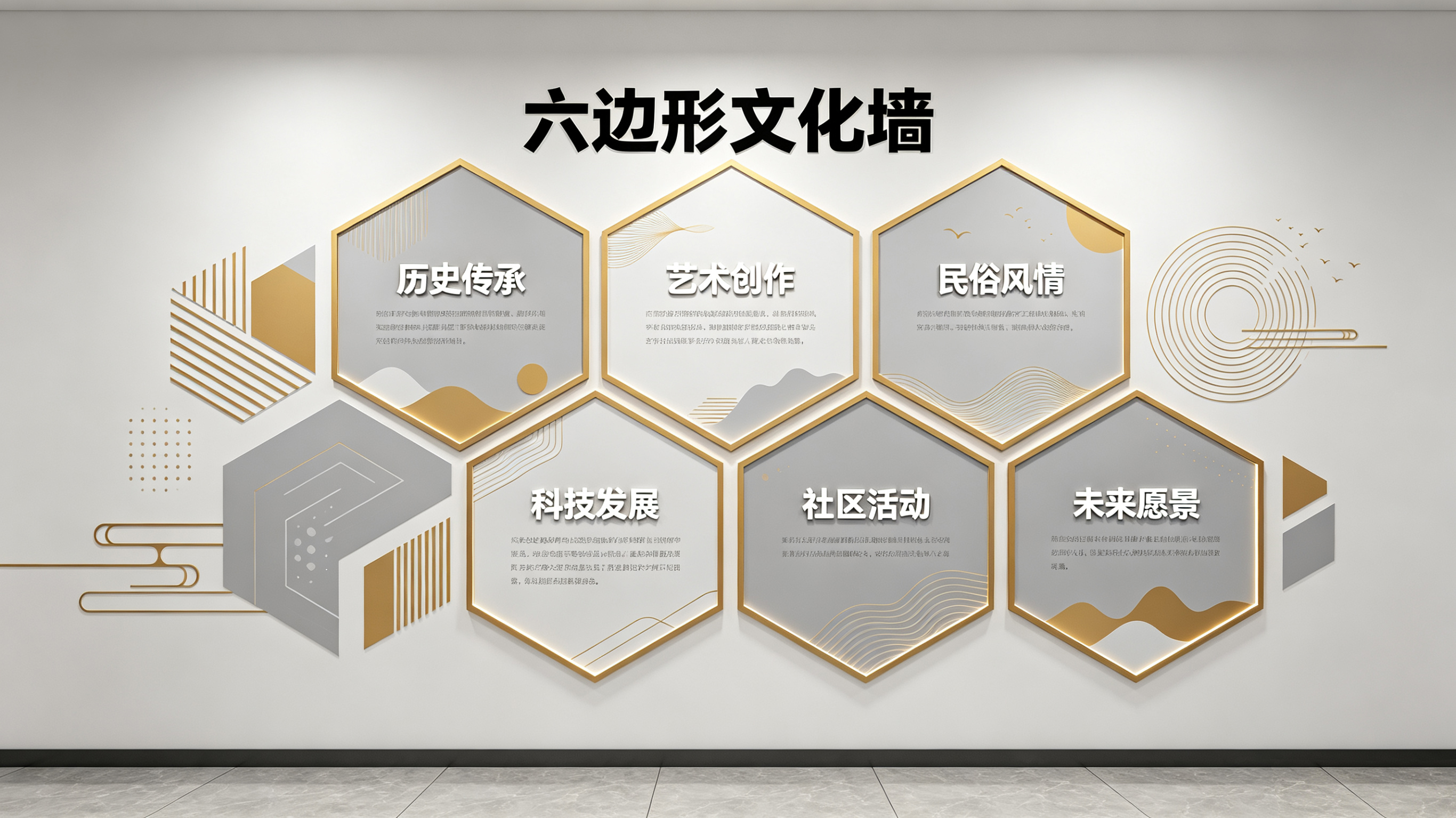 周口企业文化墙 | 六边形信息美学